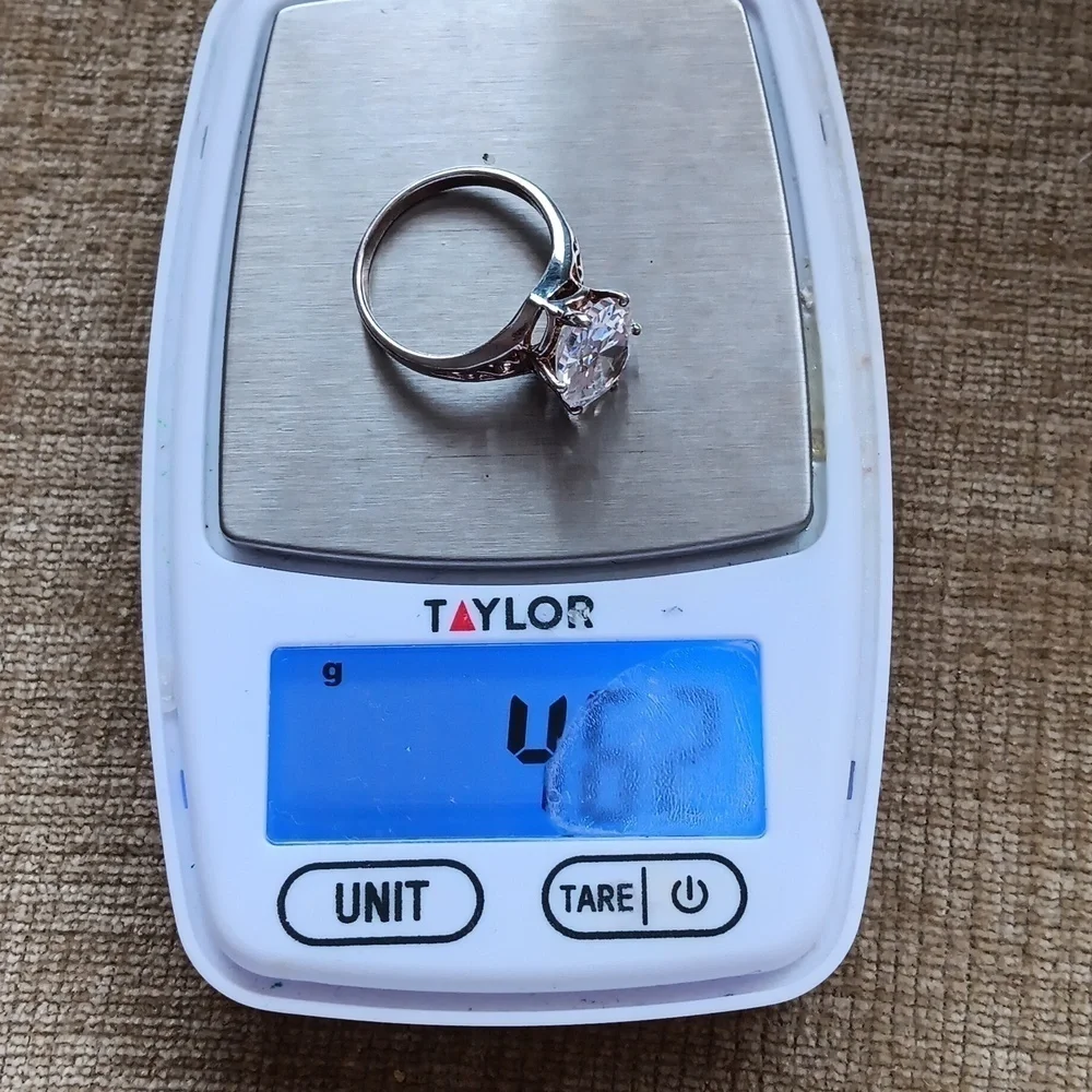 Oval Multi-faceted Cubic Zirconia Silver Ring